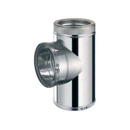 Te con purga Doble Pared 90º inox/inox